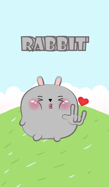 [LINE着せ替え] Cute Chubby Grey Rabbit Theme (JP)の画像1