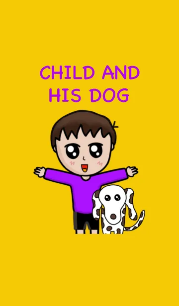 [LINE着せ替え] 少年と彼の犬の画像1