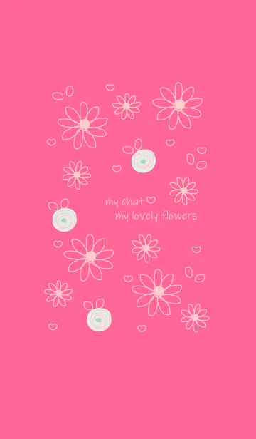 [LINE着せ替え] Light pink flowers drawing version 7の画像1