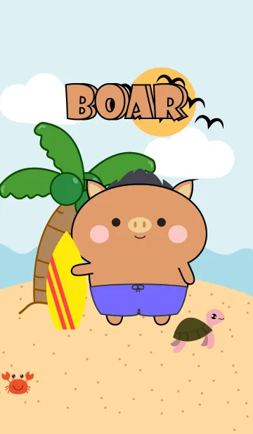 [LINE着せ替え] Boar On The Beach Theme (JP)の画像1