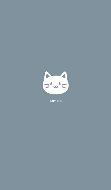 [LINE着せ替え] ねこさん -White & Blue-の画像1