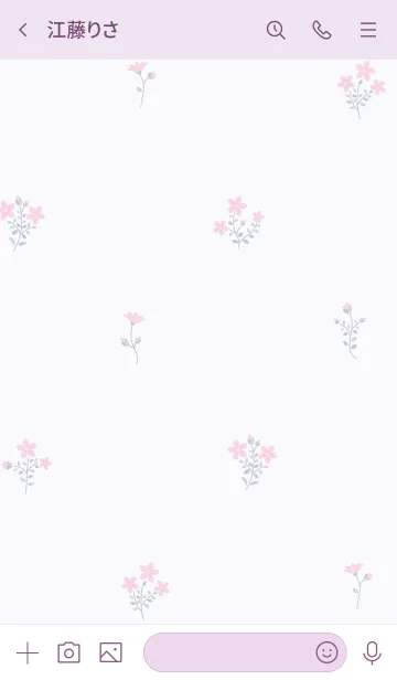 [LINE着せ替え] きれいめ小花柄・ライトパープルの画像3