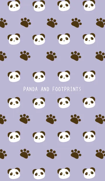 [LINE着せ替え] パンダと足跡の着せかえ パープルの画像1