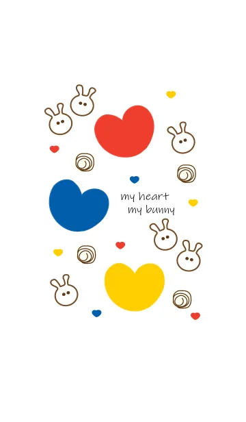 [LINE着せ替え] Bunny & Three color heartの画像1