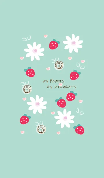 [LINE着せ替え] Cute flowers & Strawberry 6の画像1