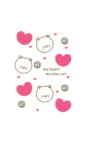 [LINE着せ替え] Cute cat & Cute heart 5の画像1