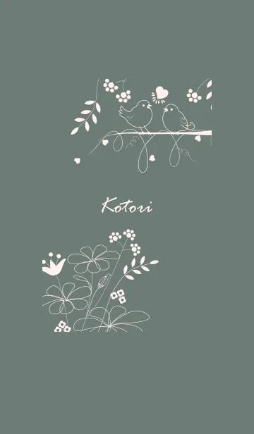 [LINE着せ替え] 小鳥♬グリーンの画像1