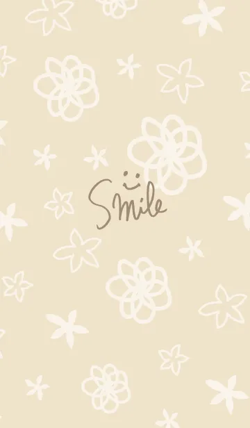 [LINE着せ替え] 白い花が舞う ベージュ3の画像1