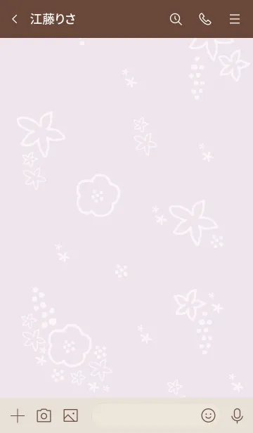 [LINE着せ替え] 白い花 パープル5の画像3