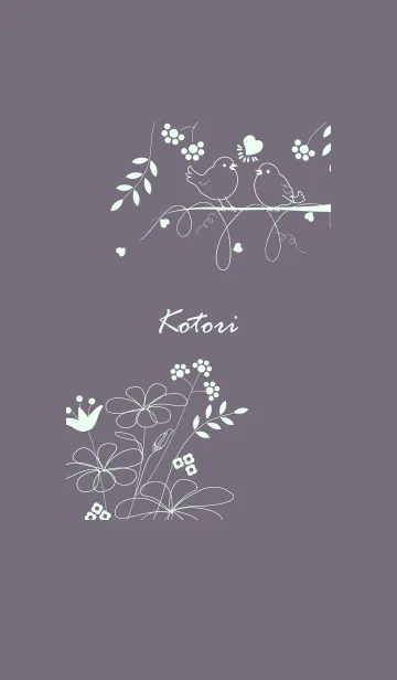 [LINE着せ替え] 小鳥♬パープルの画像1