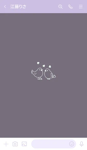 [LINE着せ替え] 小鳥♬パープルの画像3