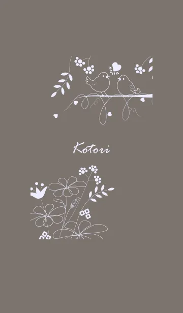 [LINE着せ替え] 小鳥♬ブラウンの画像1