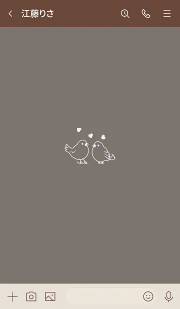 [LINE着せ替え] 小鳥♬ブラウンの画像3