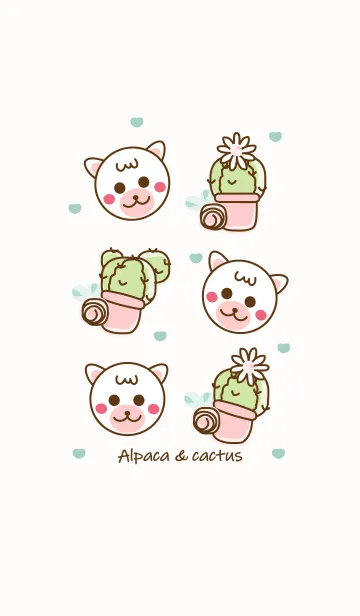 [LINE着せ替え] Alpaca & Cactus 2の画像1