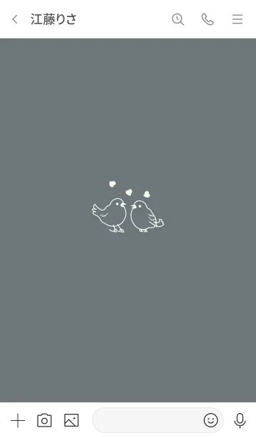 [LINE着せ替え] 小鳥♬グレー2の画像3