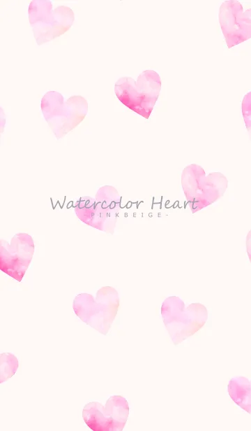 [LINE着せ替え] Watercolor Heart -PINKBEIGE- 41の画像1
