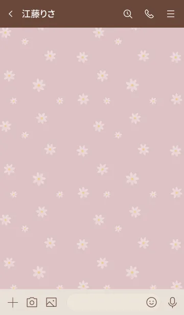 [LINE着せ替え] ゆるテイストな小花柄-白とふんわりピンクの画像3