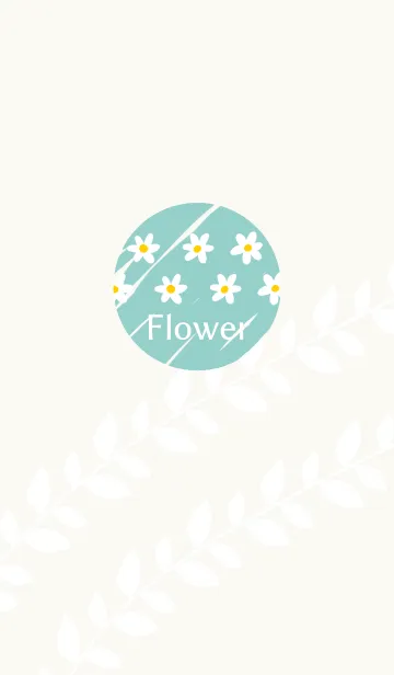 [LINE着せ替え] ゆるテイストな小花柄 - 白とグリーンの画像1