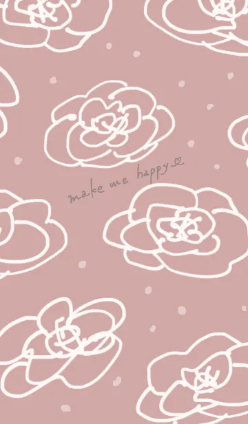 [LINE着せ替え] おしゃれお花くすみピンクの画像1