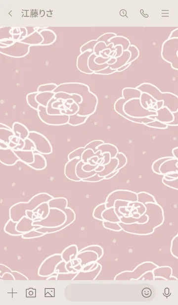 [LINE着せ替え] おしゃれお花くすみピンクの画像3