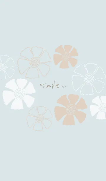 [LINE着せ替え] 白とベージュのお花14の画像1