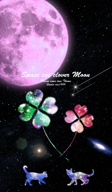 [LINE着せ替え] 恋愛運 Lucky cat clover Moonの画像1