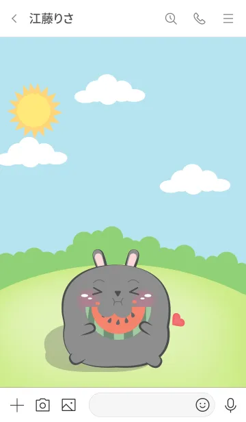 [LINE着せ替え] Chubby Black Rabbit Theme (JP)の画像3