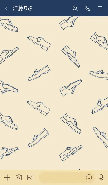 [LINE着せ替え] Leather Shoes(Beige)の画像3