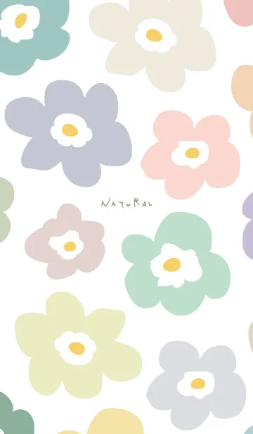 [LINE着せ替え] 北欧風 花 白4の画像1