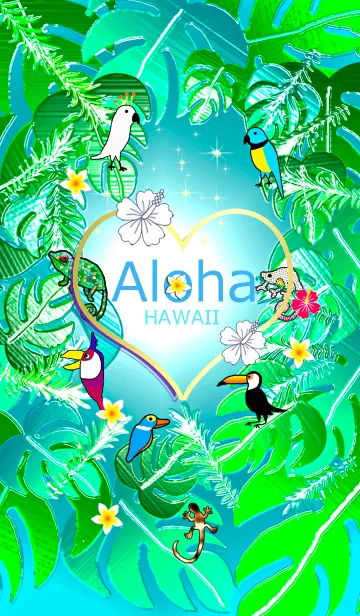 [LINE着せ替え] ゴールデンハート*ハワイ＊ALOHA+229の画像1