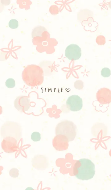 [LINE着せ替え] シンプル 水彩 丸 お花9の画像1