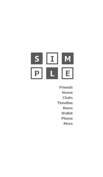 [LINE着せ替え] SIMPLE BOX =white gray=の画像1