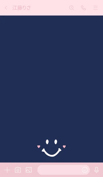 [LINE着せ替え] SIMPLE SMILE -Navy Pink 2-の画像3