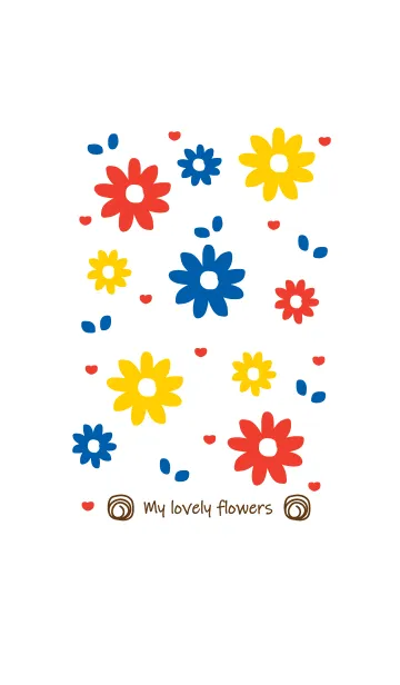 [LINE着せ替え] Red Yellow Blue flowersの画像1