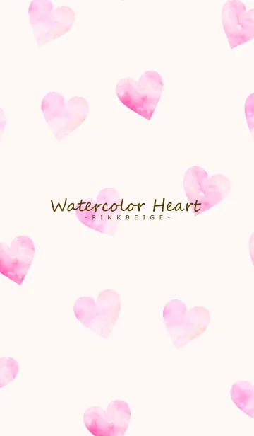 [LINE着せ替え] Watercolor Heart -PINKBEIGE- 42の画像1