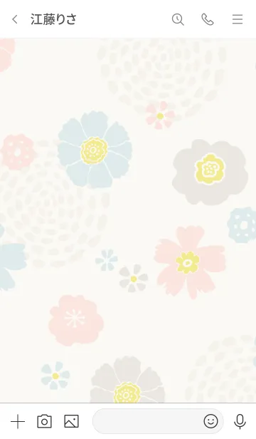 [LINE着せ替え] ナチュラル 花と渦巻き24の画像3