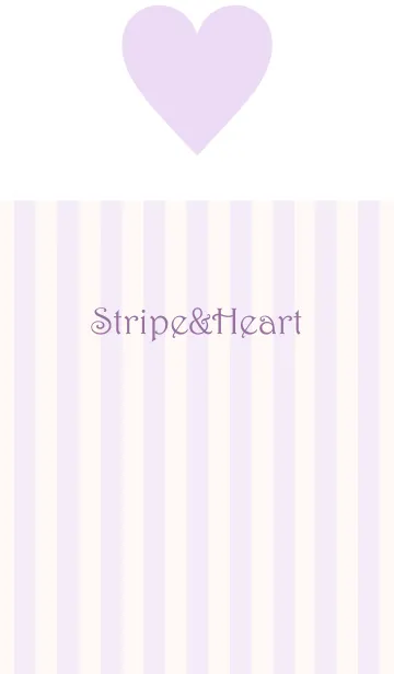 [LINE着せ替え] Stripe&Heart - Purple+Beige2 -の画像1