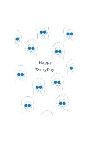 [LINE着せ替え] Happy Everyday (Blue)の画像1