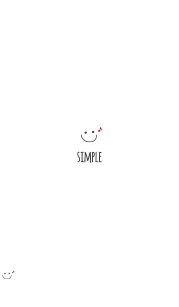 [LINE着せ替え] 可愛いニコちゃんおんぷ＊ホワイトの画像1