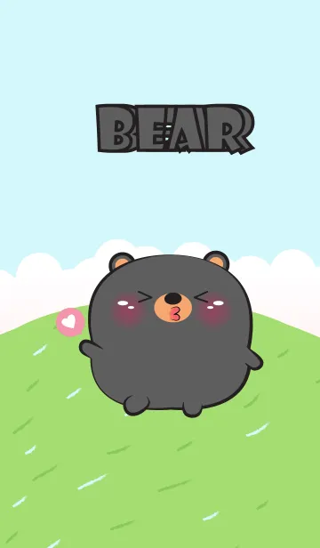 [LINE着せ替え] Cute Chubby Black Bear Theme (JP)の画像1