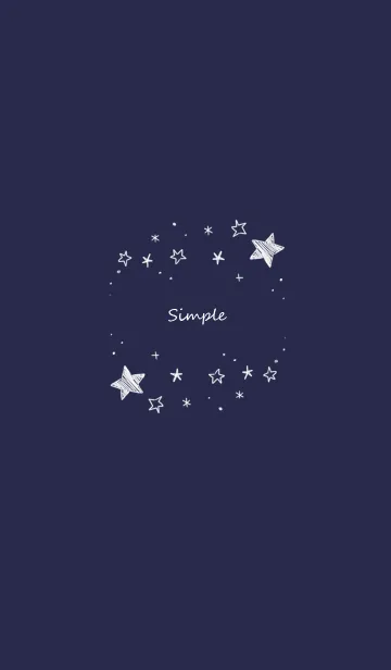 [LINE着せ替え] シンプルな手描き星柄の画像1