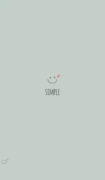 [LINE着せ替え] 可愛いニコちゃんおんぷ＊くすみグリーンの画像1