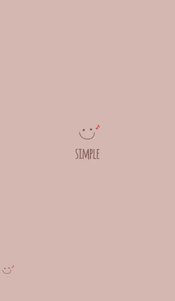 [LINE着せ替え] 可愛いニコちゃんおんぷ＊くすみピンクの画像1