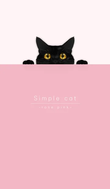 [LINE着せ替え] 黒猫とシンプル ローズピンク.の画像1