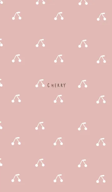 [LINE着せ替え] ピンクベージュとホワイトさくらんぼ。の画像1