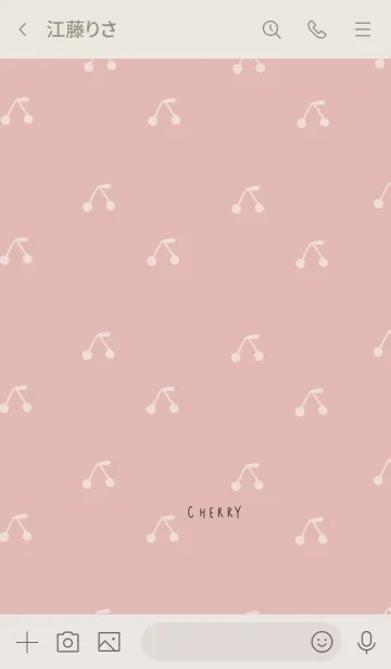 [LINE着せ替え] ピンクベージュとホワイトさくらんぼ。の画像3