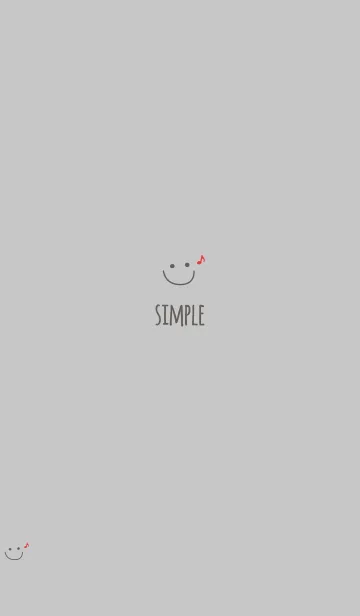 [LINE着せ替え] 可愛いニコちゃんおんぷ＊くすみグレーの画像1