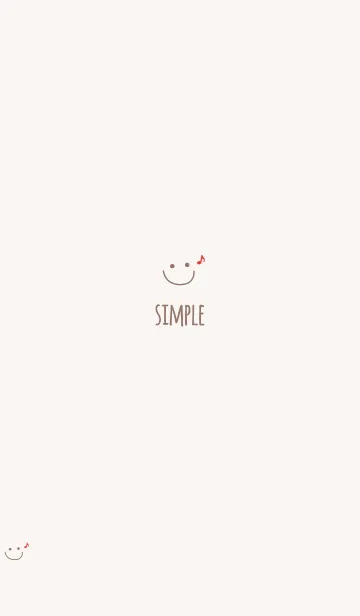 [LINE着せ替え] 可愛いニコちゃんおんぷ＊くすみベージュの画像1