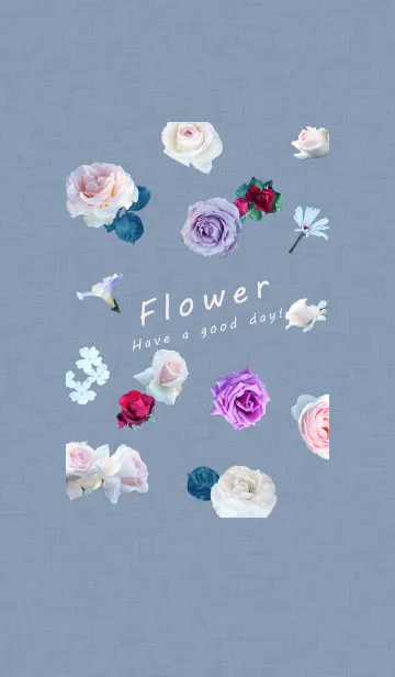 [LINE着せ替え] ～Flower♥ブルー12～の画像1