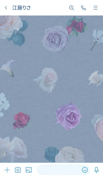 [LINE着せ替え] ～Flower♥ブルー12～の画像3